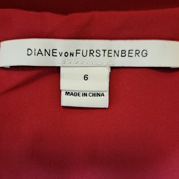 Diane Von Furstenberg Jenn Red Sleeveless Shift Dress Size 6 - Picture 5 of 7